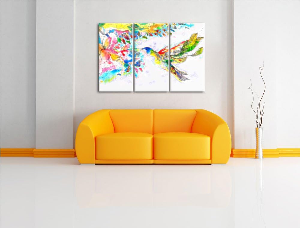 Kolibri Kunst Spezial 3-Teiler Leinwandbild 120x80 Bild auf Leinwand, XXL riesige Bilder fertig gera