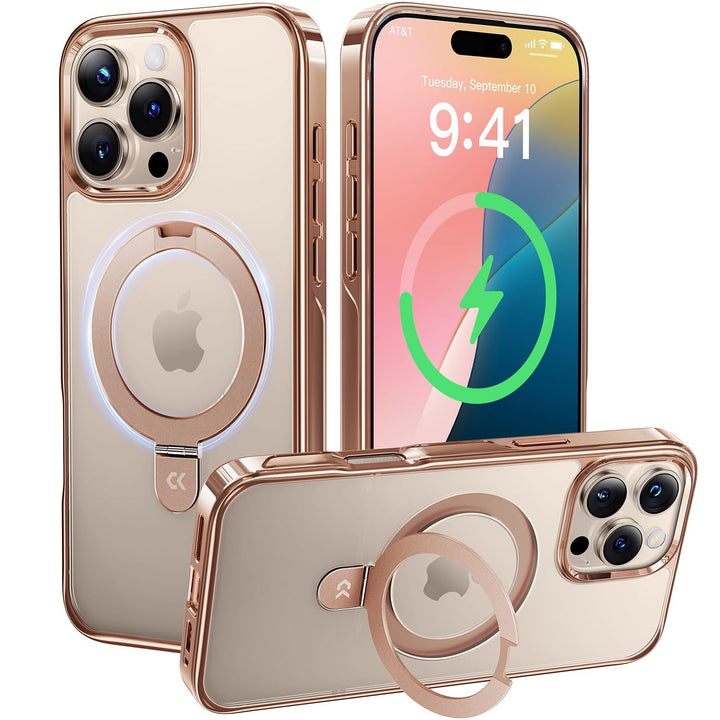 CASEKOO Original Titan Wüstensand für iPhone 16 Pro Max Hülle mit MagSafe-Ständer [Kratzfest & vergi