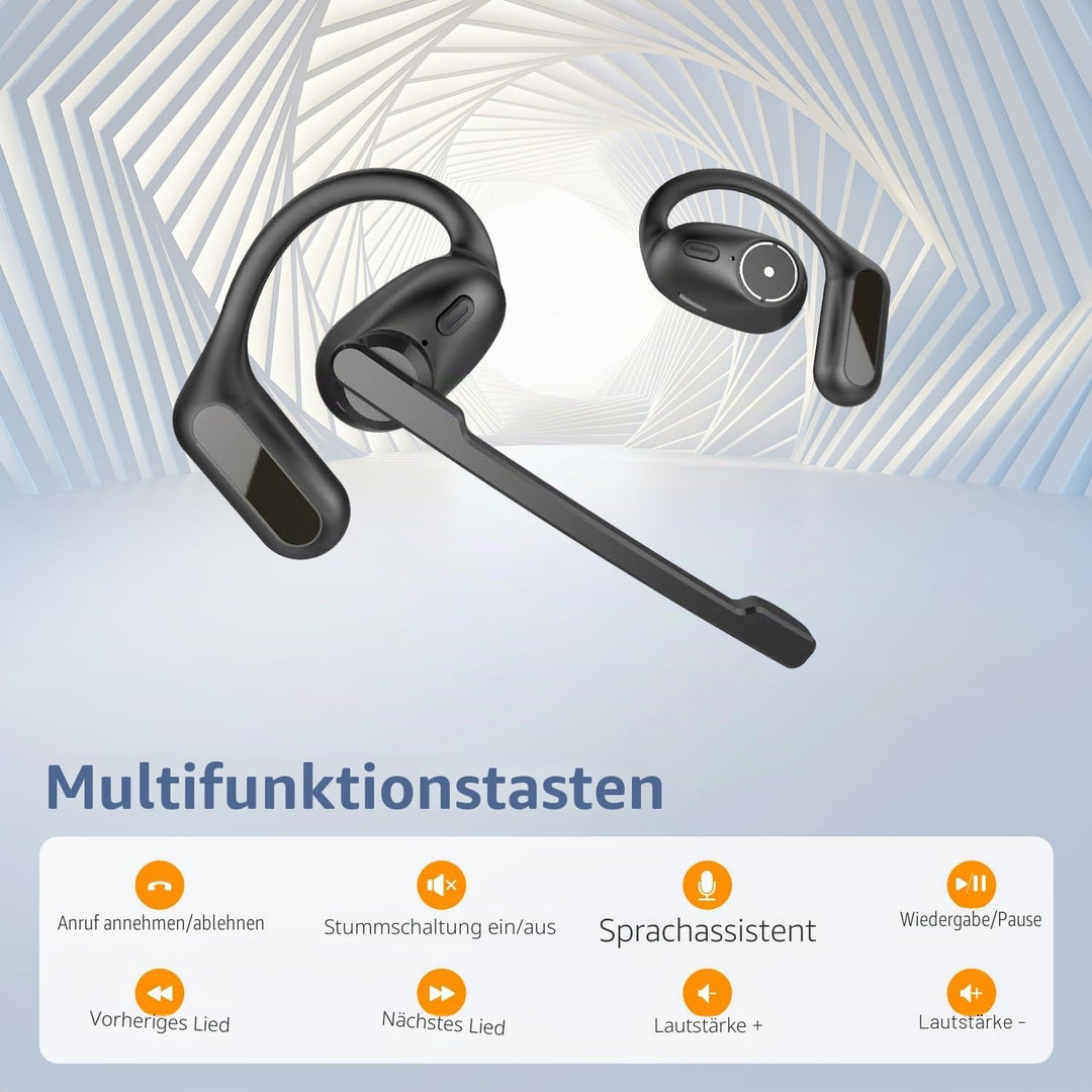 BANIGIPA Open Ear Kopfhörer mit abnehmbarem Mikrofon, True Wireless Earbuds mit DSP Geräuschunterdrü