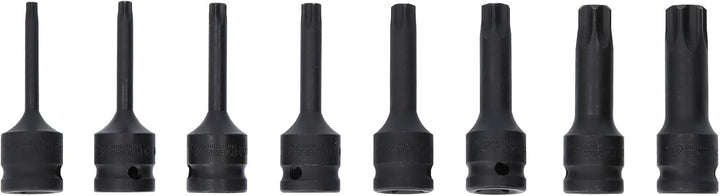 BRILLIANT TOOLS BT022600 1/2" Kraft Bit-Stecknuss Satz, Torx, T30-T80 8-TLG. [Powered by KS Tools]