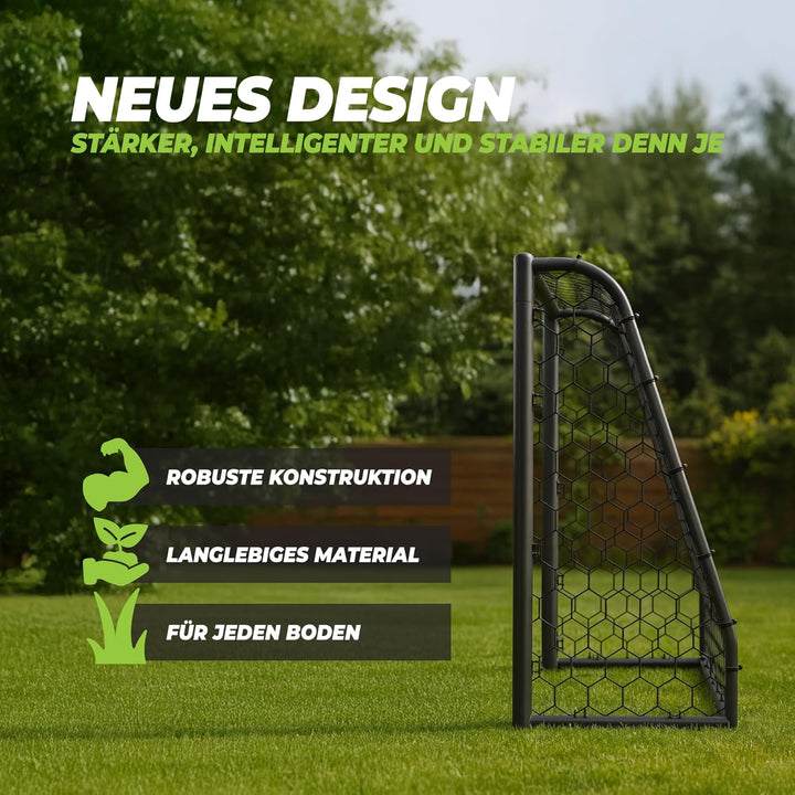 VirtuFit Fussballtor mit Torwand für Kinder – Fussballtore 180 x 120 x 60 cm Premium Tor, 180 x 120