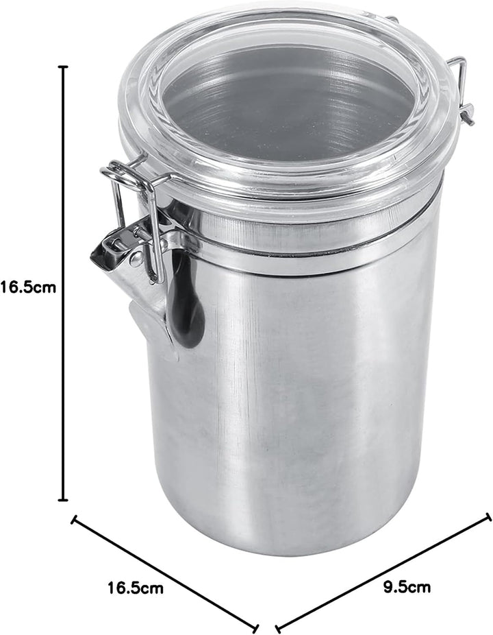 Hapivida Luftdichte Vakuum Kaffeedose, 1200ml Edelstahl Kaffeepulver Dose mit Aroma-Deckel und Versc