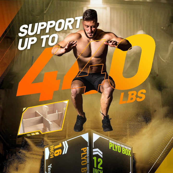 Yes4All 3 in 1 Soft Plyo Box mit Holzkern, Sprungbox, Plyometric Box Plattform für Sprungtraining, H