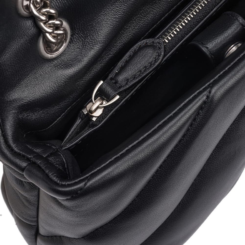 Pinko Damen Love Mini Puff Cl Sheep Nappa Tasche Z99o_black-old Silver, Z99o_black-old Silver