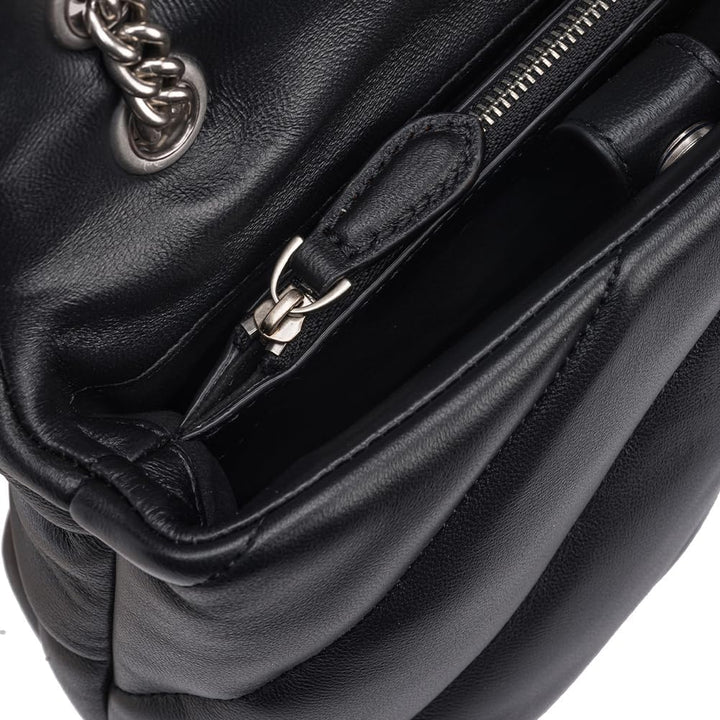 Pinko Damen Love Mini Puff Cl Sheep Nappa Tasche Z99o_black-old Silver, Z99o_black-old Silver