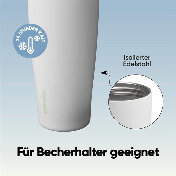 Owala FreeSip Sway Isolierte Edelstahl Trinkflasche mit Strohhalm und 2‑in‑1‑Trinköffnung, 1185ml, i