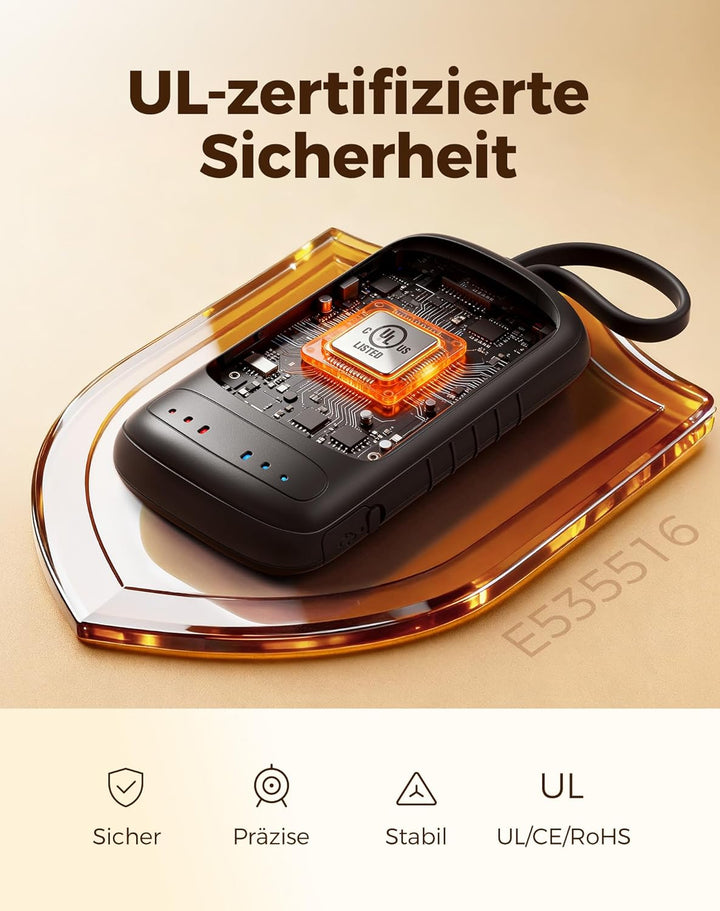 OCOOPA Handwärmer Elektrisch, Beidseitige Erwärmung, 2s Sofortwärme, 8 Std. Laufzeit, 67g leicht, Wi