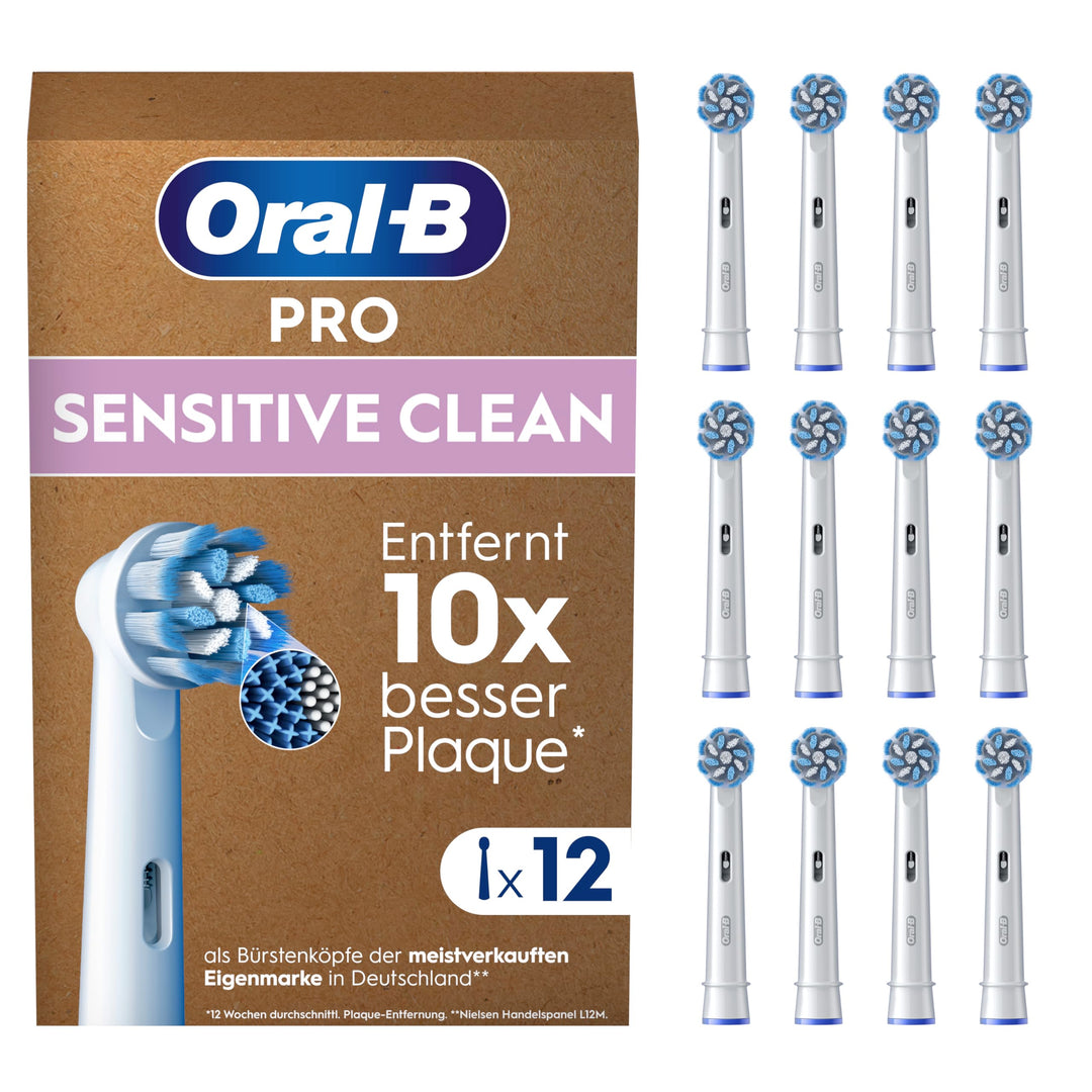 Oral-B Pro Sensitive Clean Aufsteckbürsten für elektrische Zahnbürste, X-förmige Borsten, original O