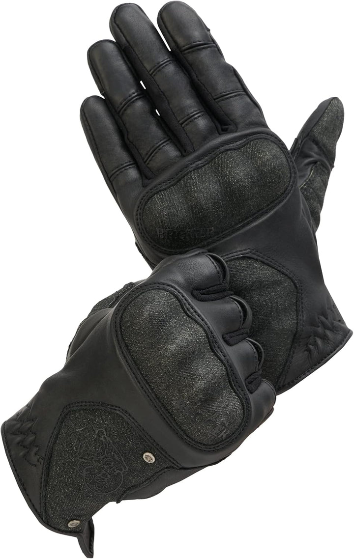 BROGER Florida Leder Motorradhandschuhe für Männer Dyneema Fibre Knöchelschützer Perforation Touchsc