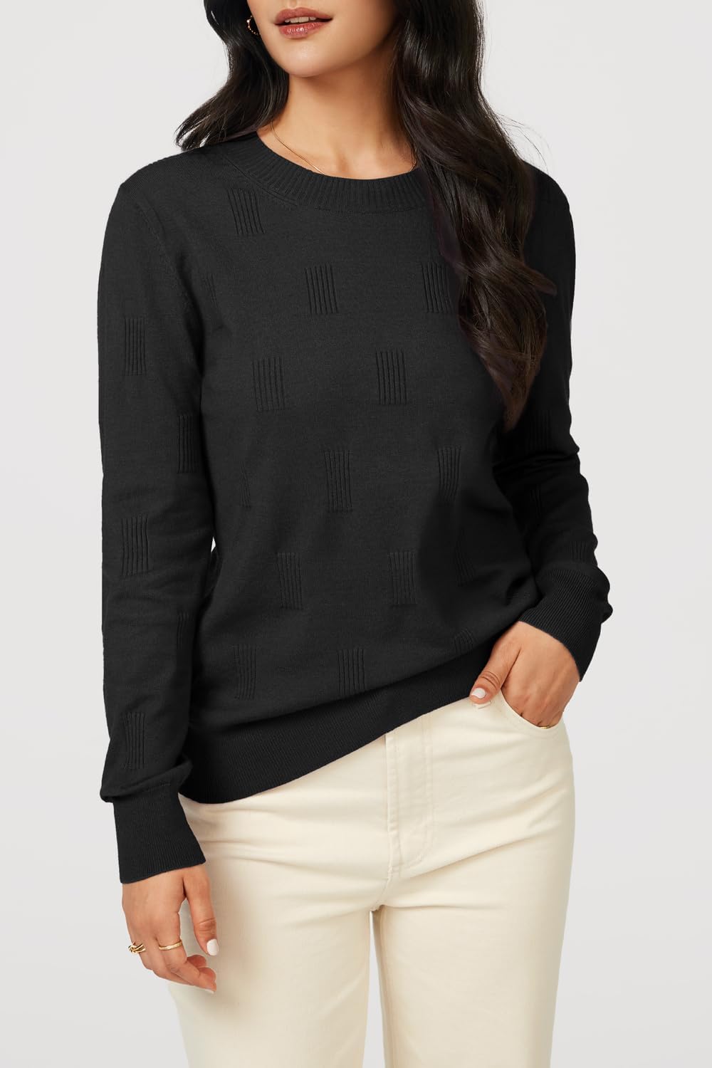 Arach&Cloz Pullover Damen Kurzarm/Langarm Herbst Winter Strickpullover Rundhals Oberteile Pulli Swea