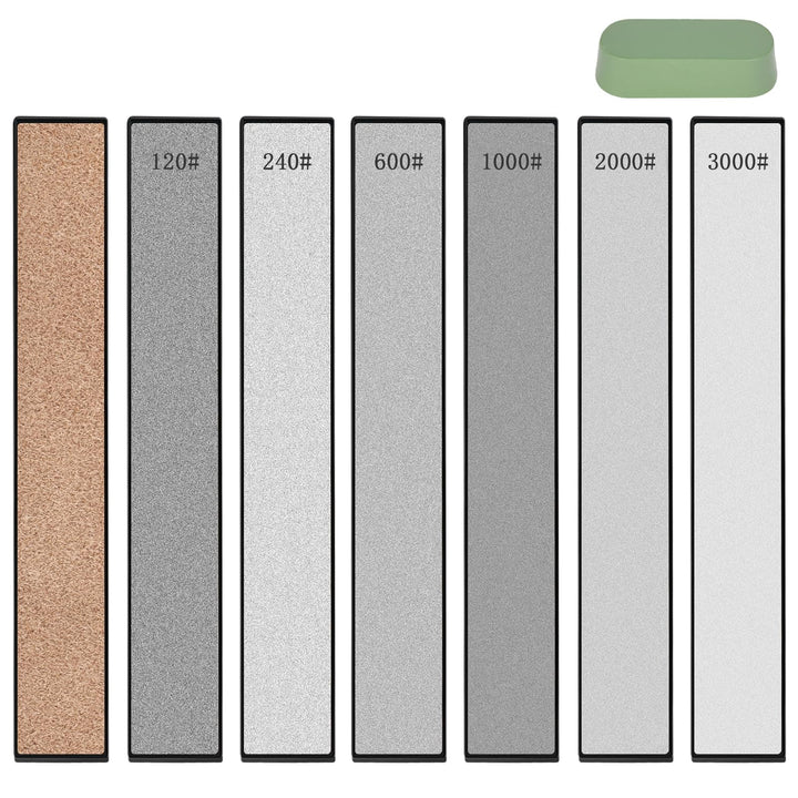 8 Stück Diamant Schleifstein, Kochmesser Schleif Set mit Basis | 120