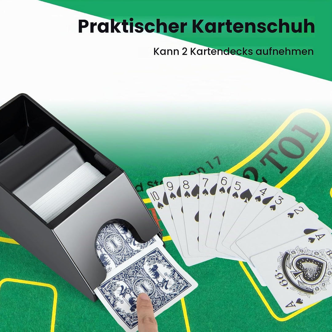HOMASIS Pokerset Profi Deluxe 300/600 Laserchips, Alu Pokerkoffer mit 2/6 Kartendecks, 5 Würfeln, 3