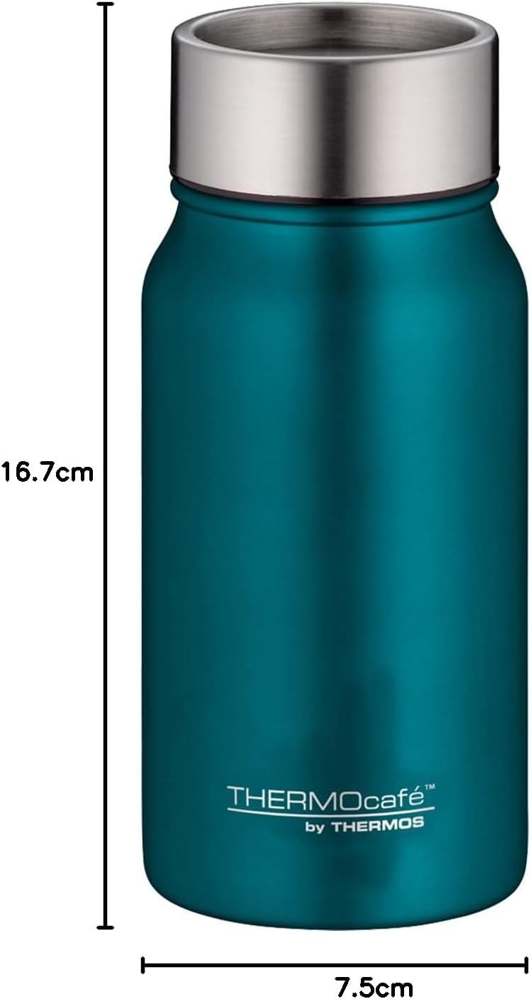 THERMOcafé by THERMOS TC DRINKING MUG teal mat 0,35l, Thermobecher Edelstahl, Isolierbecher, Kaffeeb