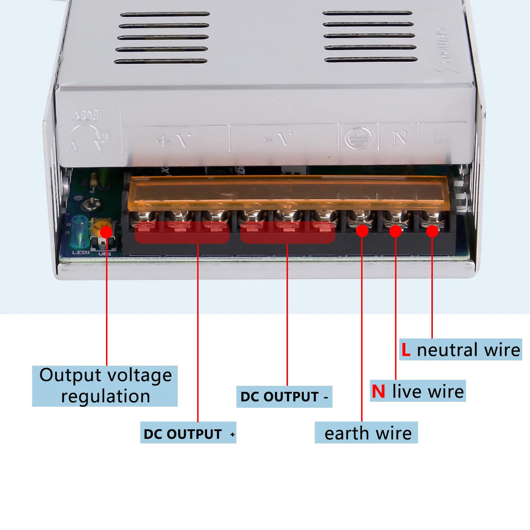 ANGEEK 24V 25A 600W DC Schaltnetzteil AC 110V/220V auf DC-24V Netzteil, Transformator mit konstanter