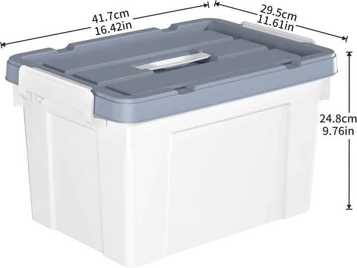 Cetomo 20L*3 Kunststoff-Aufbewahrungsbox Box mit haltbarem Deckel und Sicherheitsverschluss stapelba