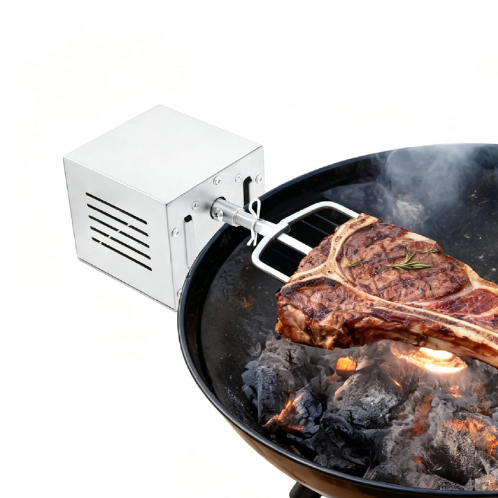 Grillmotor für Grillspiess, 25 W Edelstahl, bis 100kg | Hohem Drehmoment, Effiziente Wärmeableitung,