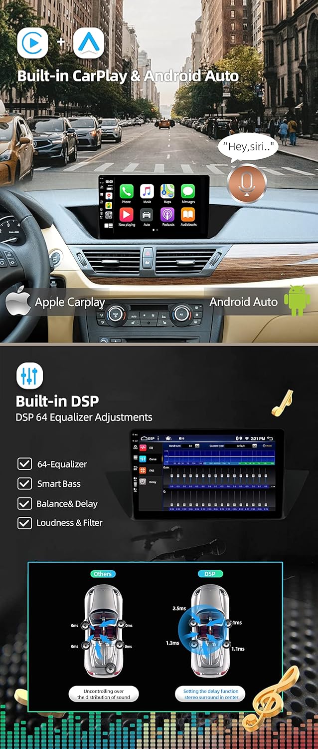 Android 12 IPS Autoradio Passt für BMW X1 E84 (2009-2015) - 4G+64G - Eingebaut DSP/Carplay/Android A