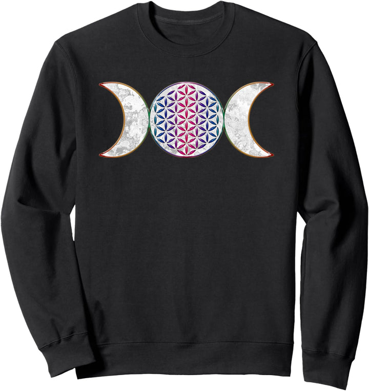 Goddess Triple Moon - Flower Of Life 2 - Fan Fun Sweatshirt