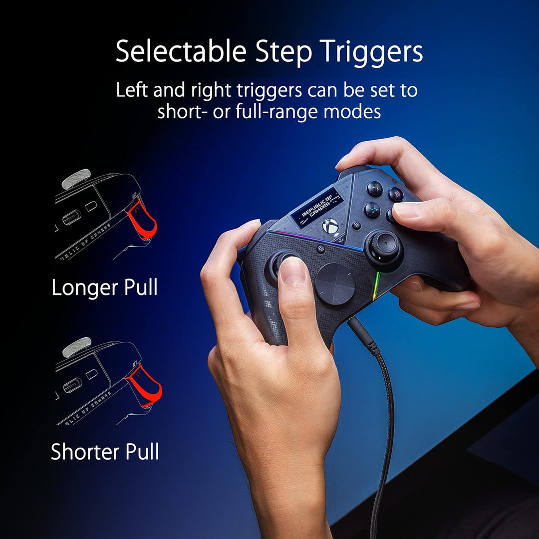 ASUS ROG Raikiri Pro PC Controller (OLED Display, einstellbare Trigger und Joystick, Aura RGB Beleuc