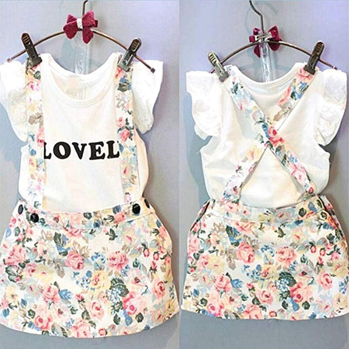 LoveLegis Sommeroutfit für Mädchen - Overall - Kleid - 2/3 Jahre - geblümt - 98 cm - Weihnachts- und