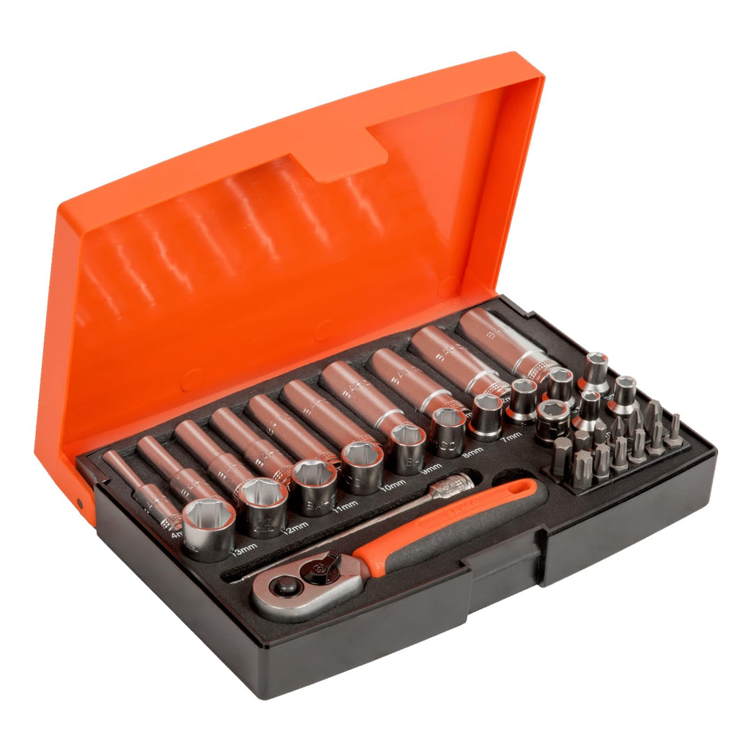Bahco Steckschluesselsatz 37teilig SL25L 1 Orange, 1 Orange