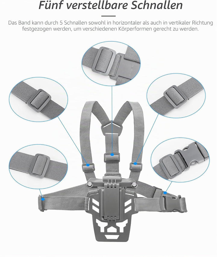 Brusthalterung kompatibel mit DJI RC 2/1 Fernbedienungshalterung Rücken Brustband Hüftgurt Stützhalt