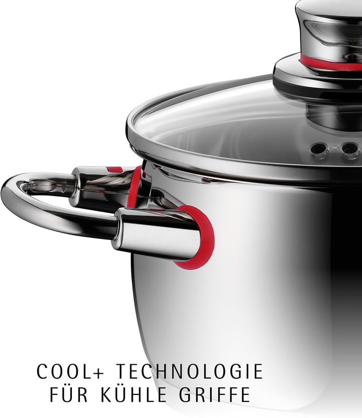WMF Quality One Stielkasserolle 16cm ohne Deckel, kleiner Topf 1,7l, Milchtopf Induktion, Kochtopf k
