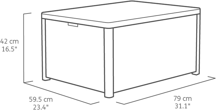 "Allibert by Keter" Gartentisch Arica, graphit, mit Stauraum, Deckel abnehmbar, Kunststoff, flache R