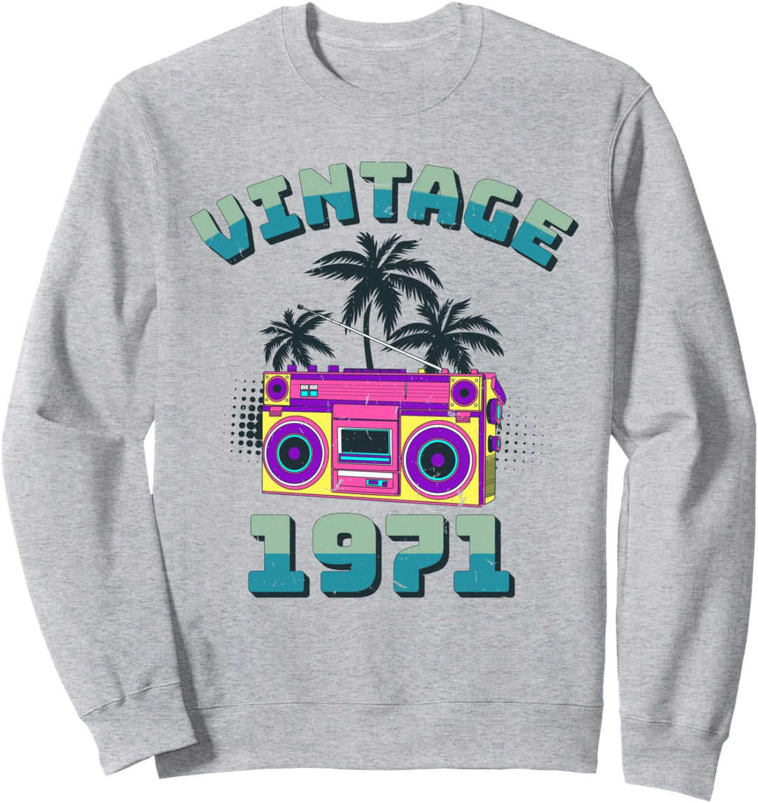 49 Geburtstag Mann Frau Vintage 1971 Jahrgang Geschenk Retro Sweatshirt
