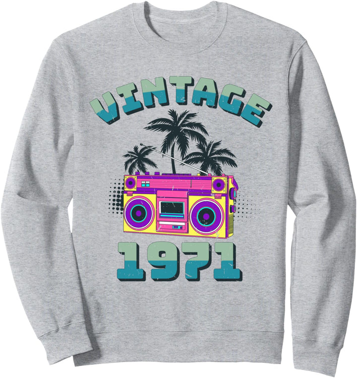 49 Geburtstag Mann Frau Vintage 1971 Jahrgang Geschenk Retro Sweatshirt