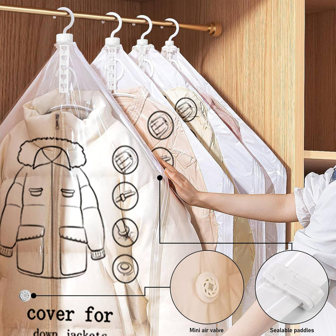 5 Stück Vakuumbeutel für Kleidung, 110x70cm Vakuumierbeutel kleidung, Vacuum Bags for Clothing Mit K