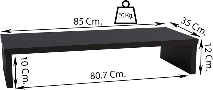 Henor TV-Ständer aus FSC® Holz, TV-Bildschirmerhöhung, 85 x 35 x 12 cm, Tragkraft 50 kg, Graphit 85x