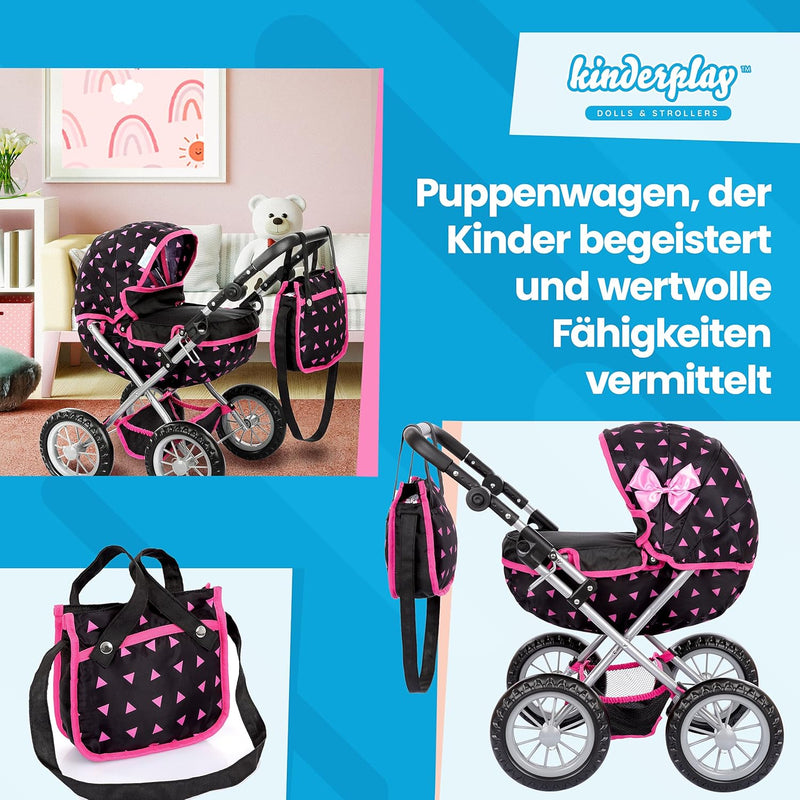 Kinderplay Puppenwagen ab 2 Jahre, Kinderwagen Puppen - Leichte und Stabile Konstruktion | Kinderpup