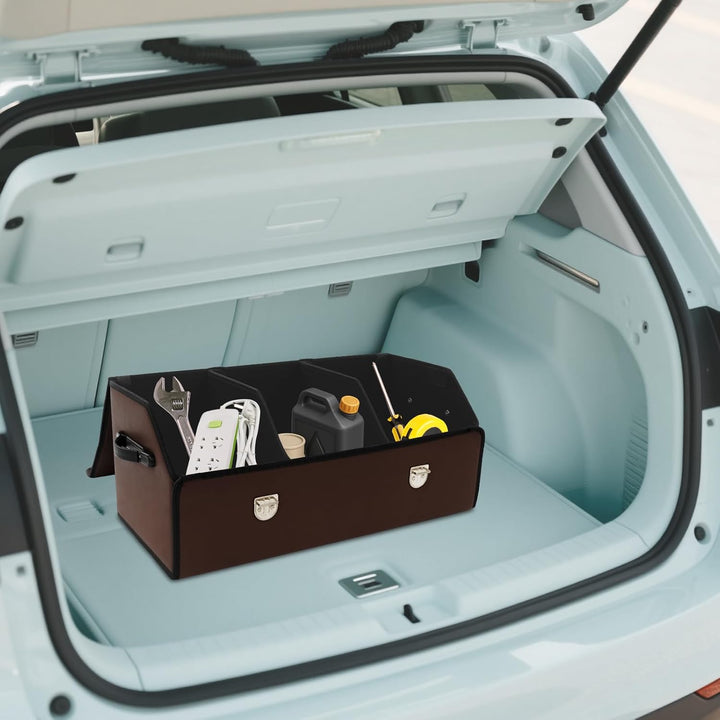 56L Kofferraum Organizer mit Deckel,Auto Kofferraumbox wasserdicht & verschleissfest Auto Kofferraum