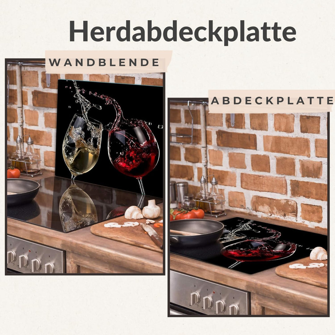 TMK | Herdabdeckplatte 60x52 Einteilig Glas Elektroherd Induktion Herdschutz Spritzschutz Glasplatte