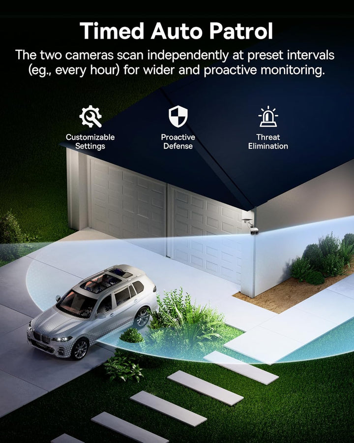 Baseus Security X1 Pro Überwachungskamera Aussen Solar WLAN, Kamera Überwachung Kabellos Dual-Kamera