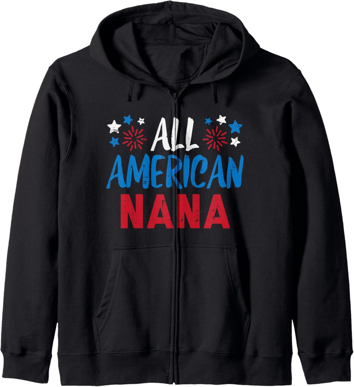 All American Nana Grandma 4th July Matching Family Patriot Kapuzenjacke