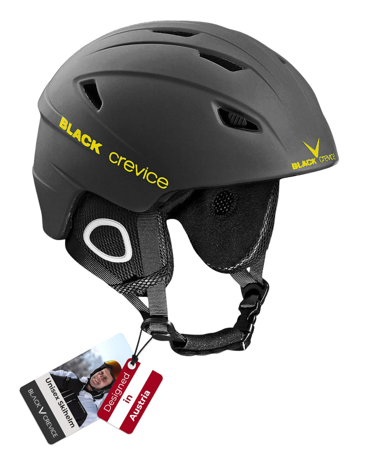 Black Crevice Skihelm Kitzbühel, 9, 5 Grössen, BCR143764 (Schwarz/Gelb, XL)