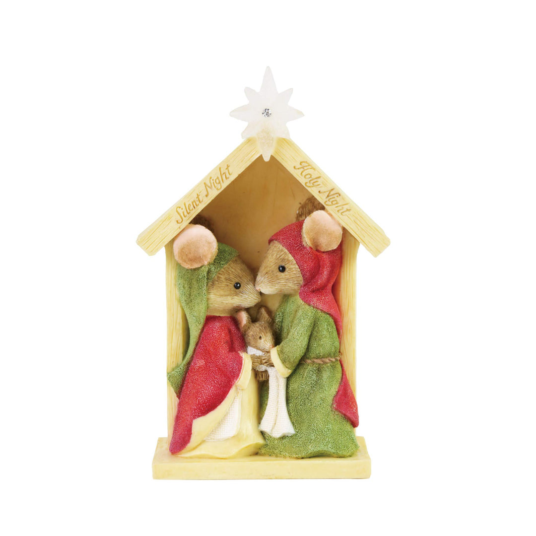 Enesco Tails Heart Christmas Nativity Creche with Mice Figur, Kunstharz, Mehrfarbig, 3.27 Inch