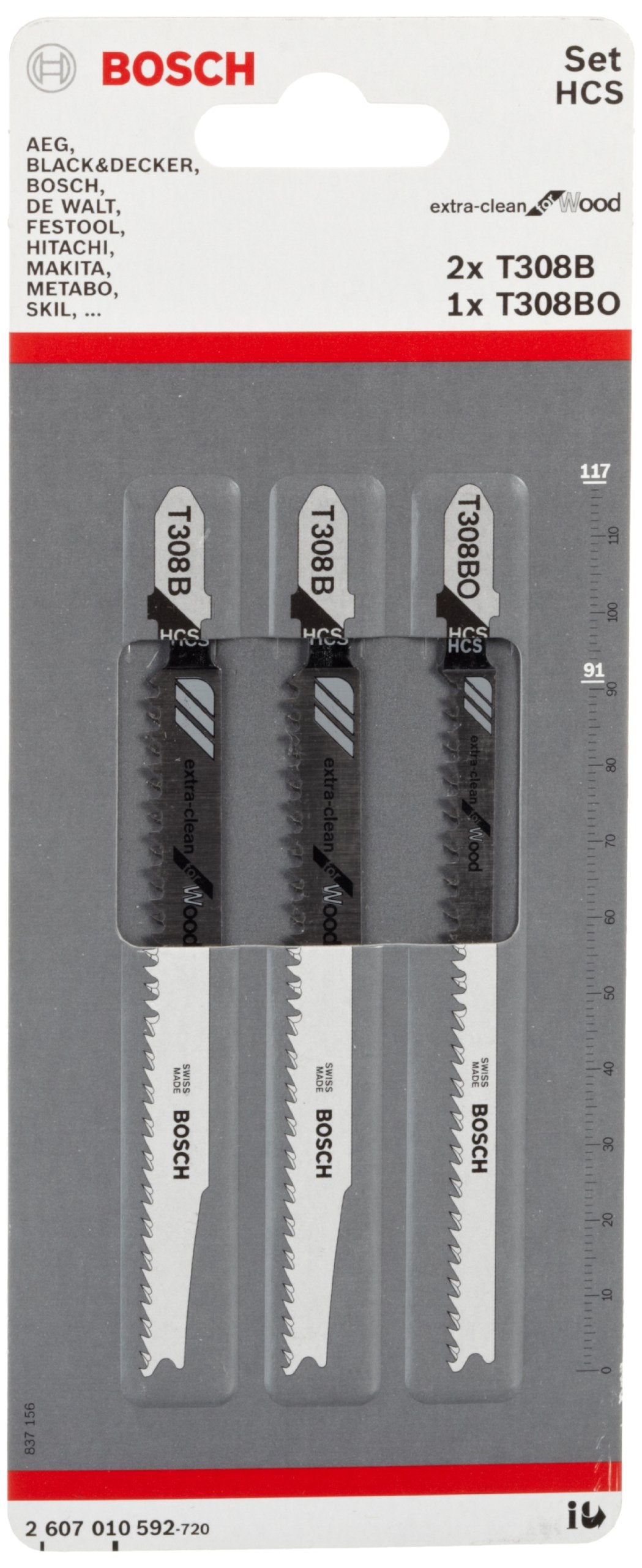 Bosch Professional Accessories Professional 2607010592 Stichsägeblatt 3tlg. STS-Set (2 x T308B;1 x T