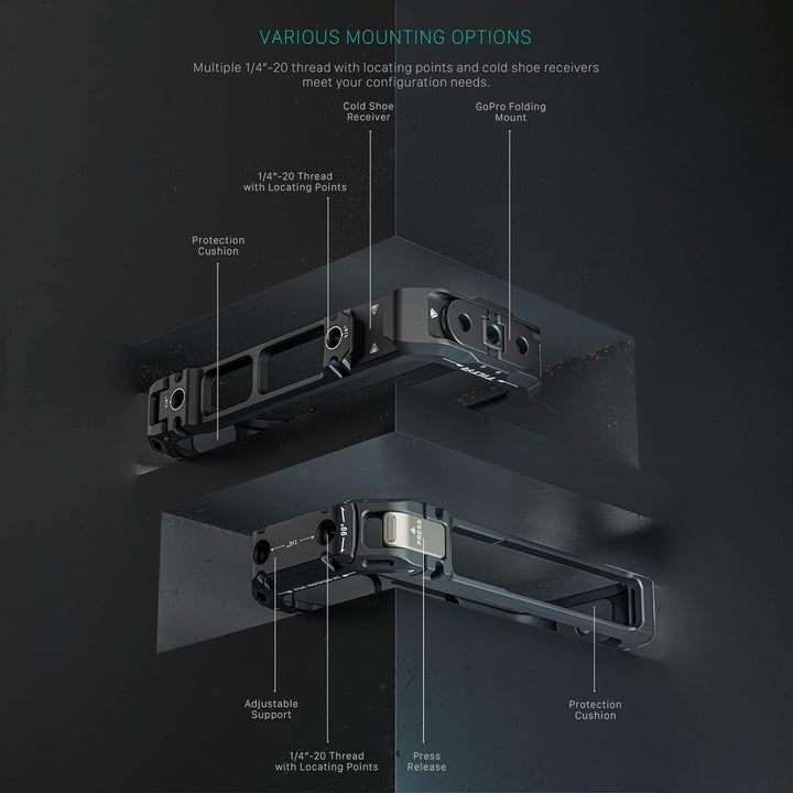 Tilta Voller Kamerakäfig kompatibel mit Insta360 X3 mit drehbarer Unterstützung, Kaltschuh-Empfänger