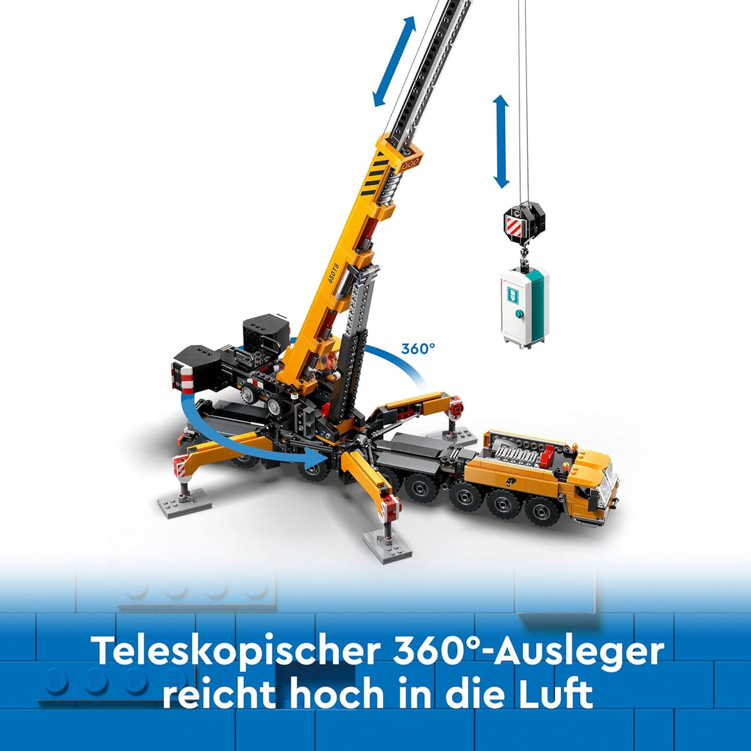 LEGO City Mobiler Baukran, Bauspielzeug für Jungen und Mädchen, Geschenk für kreative Kinder, ausfah
