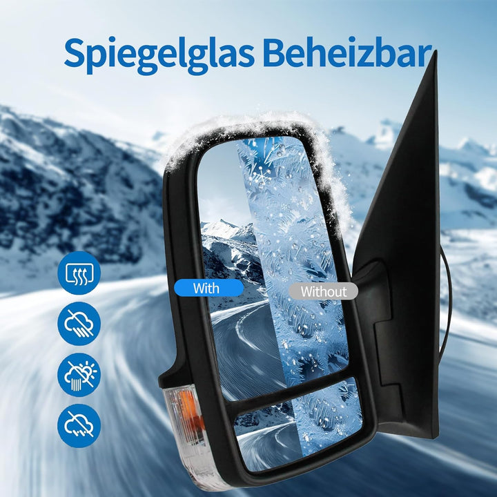 Convitex Aussenspiegel links für Sprinter 906 Elektrisch Mit Blinker Links Fahrerseite Elektrisch 6-