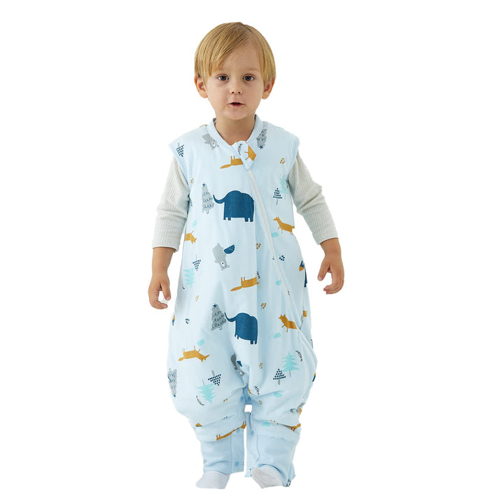 Duomiaomiao Baby Schlafsack mit füssen, Winter mit füssen,100% Baumwolle, 2.5 Tog Baby Jungen mit Sc