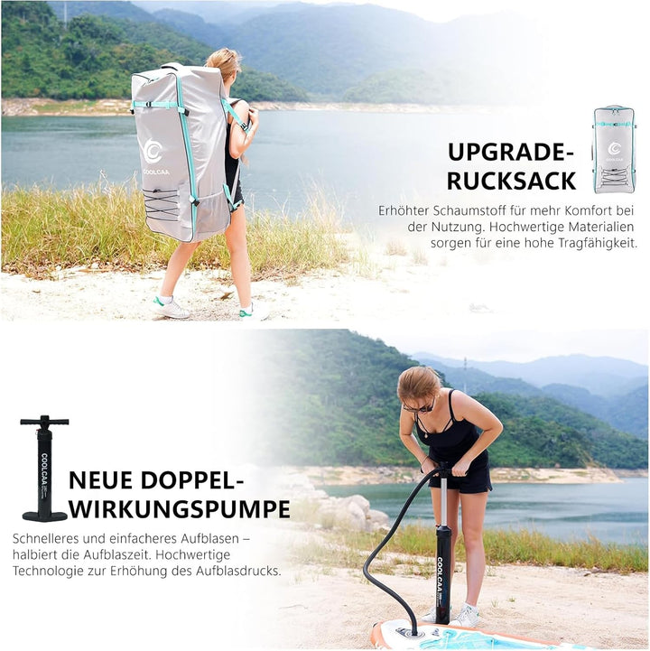 COOLCAA SUP Board, 355cm (Extra Gross) Stand Up Paddling Board, Aufblasbares Stand-Up Paddle Board m