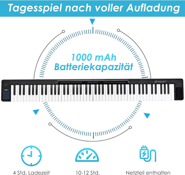 GOPLUS 88 Tasten digital Piano, elektronisches Klavier mit Tragtasche, 128 Rhythmen & 128 Töne & 15