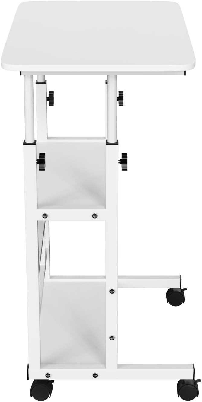 Laptop-Bett, höhenverstellbar, Tisch für Bett/Sofa/Boden, Gamer-Schreibtisch, 60 x 40 x 90 cm, Weiss