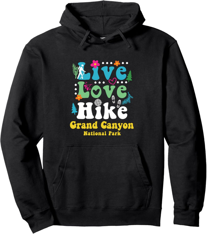 Grand-Canyon-Nationalpark Arizona Live Love Wanderung Retro Pullover Hoodie
