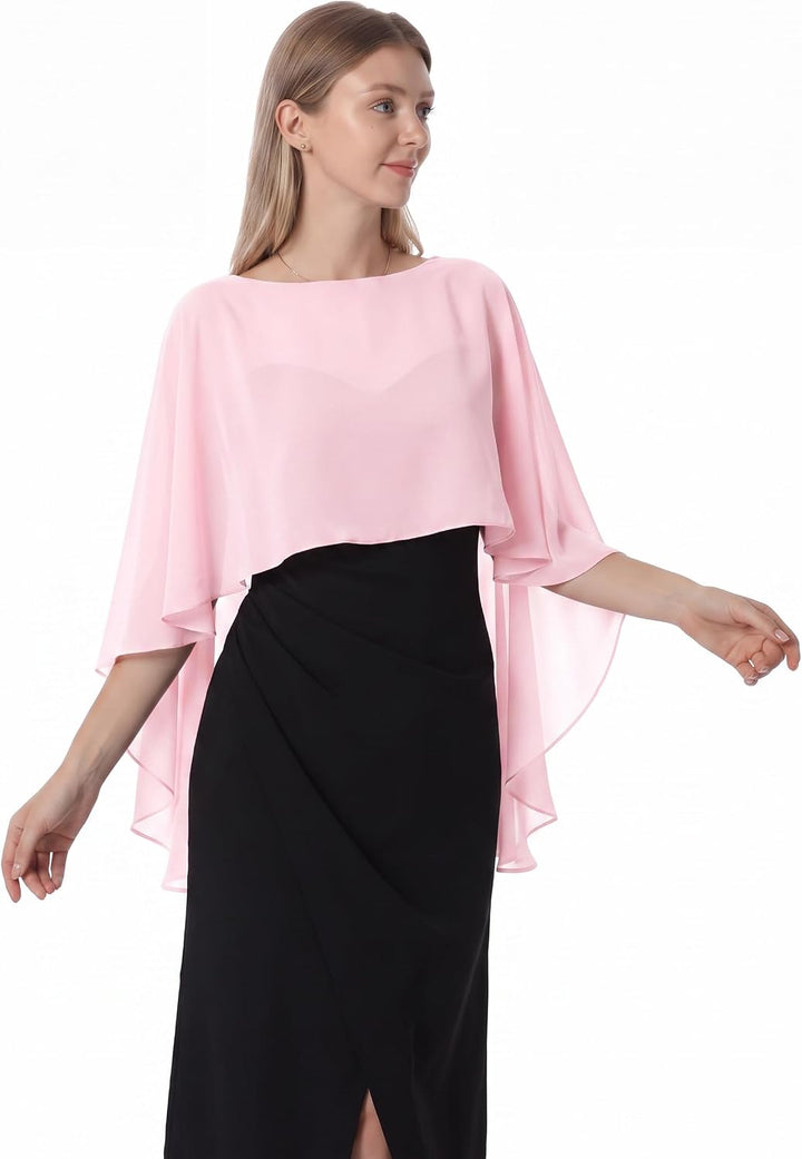 Damen Chiffon-umhang 001 Pashmina-Schal Einheitsgrösse Rosa, Einheitsgrösse Rosa