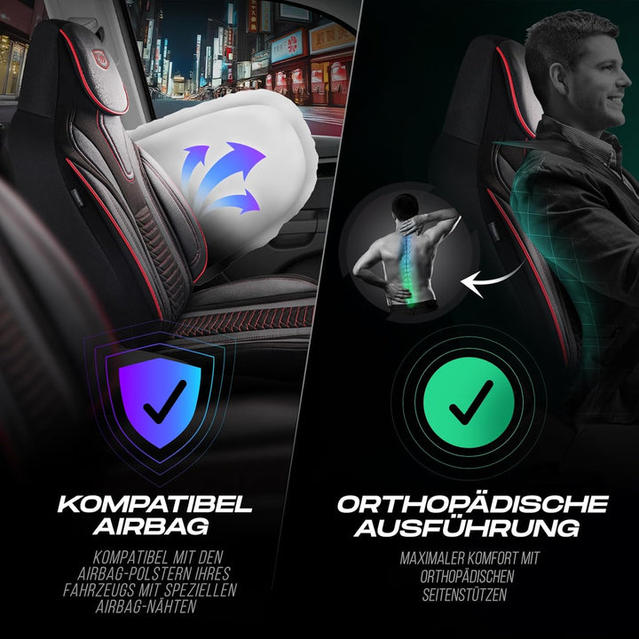 Wohnmobil Sitzbezüge kompatibel mit FIAT Ducato, Citroën Jumper, Peugeot Boxer - Schonbezüge Set aus